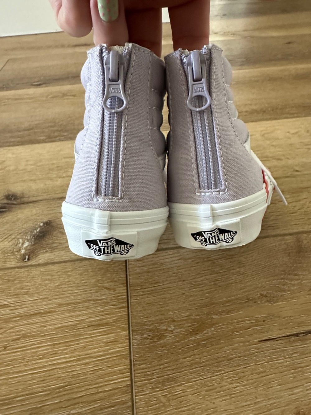 Vans Kids High-Top Sneakers in Lilac with Red & Pink Flower Accents - Picture 5 of 7